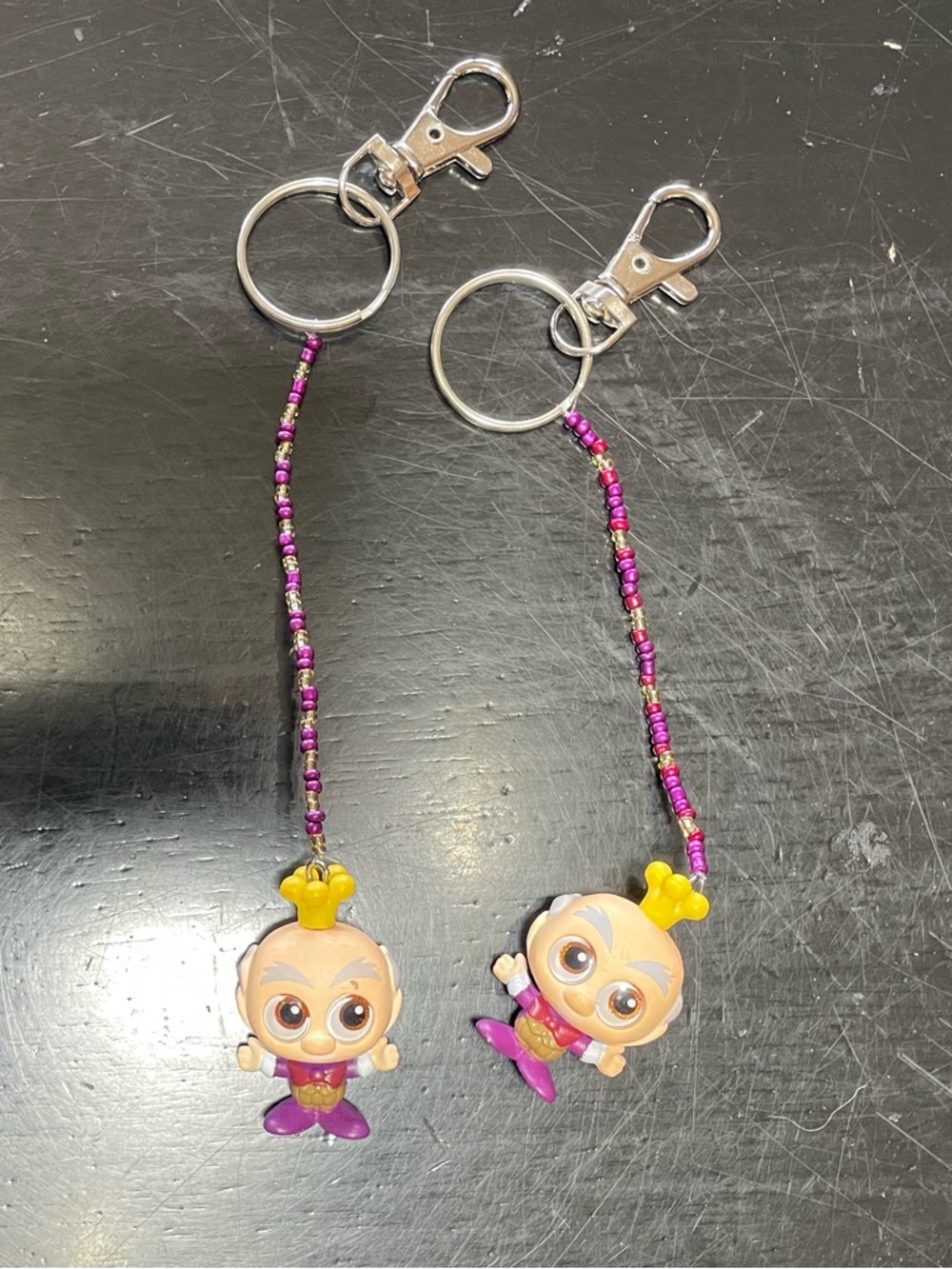 Disney Purple & Yellow Baby Mermaid Keychain Pair